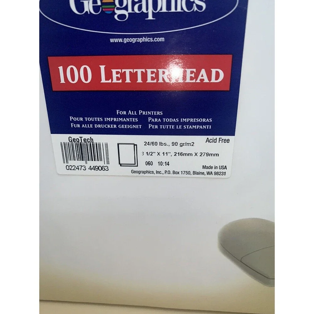 Vintage Geographics Letterhead VTG Technology Theme Floppy Disk CD ROM 100 Count